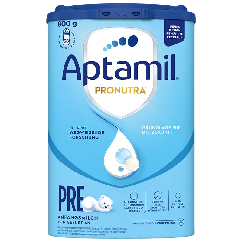Aptamil德国原装进口爱他美经典版pre段0-6个月婴幼儿配方奶粉800g