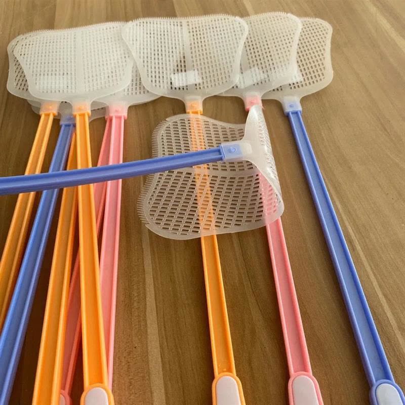 家用熟胶耐用加长加厚卡通塑料灭蚊拍子大号简约打不烂|[白头熟胶款]长49cm/*约27克 [1个装]蚊蝇拍-图片