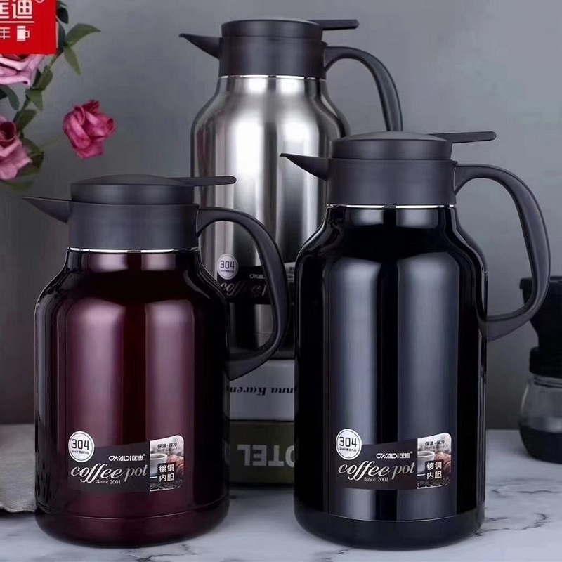 中锐智采 965不锈钢内胆镀铜保温壶 硅胶静音底座 2200ml