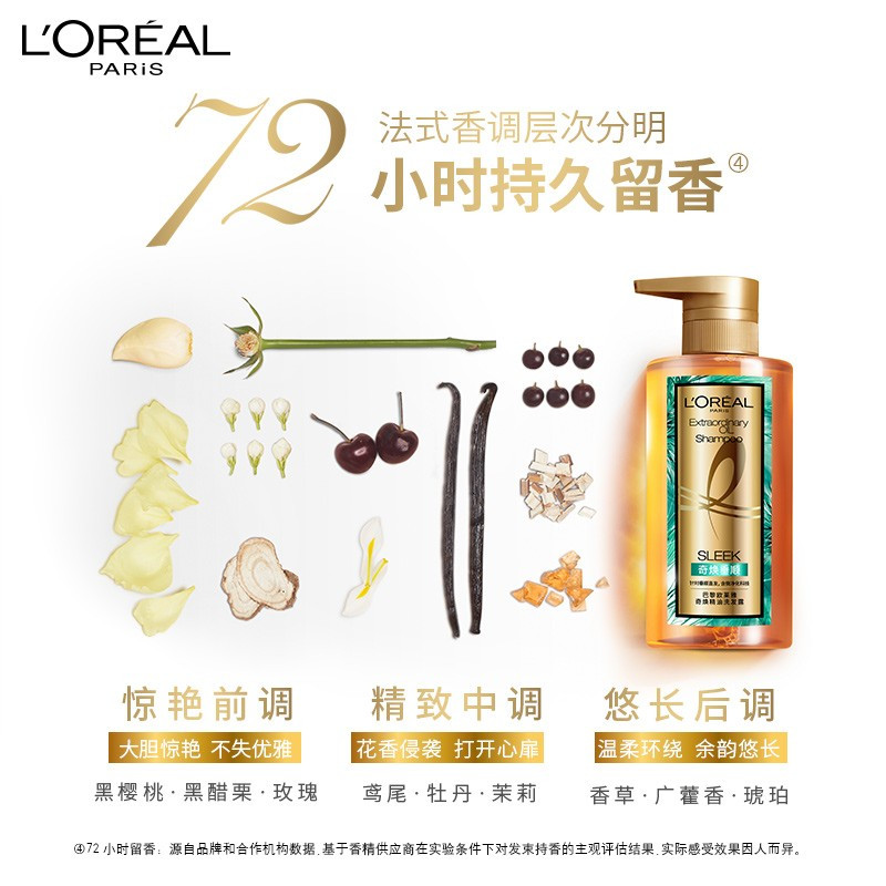欧莱雅LOREAL奇焕精油洗发水440ml×1瓶奇焕垂顺洗发露大金瓶针对垂直秀发