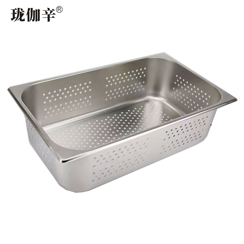 珑伽辛 不锈钢冲孔份数盆洗菜盆漏盆沥水盆 1/1 535*330*150mm/个高清大图