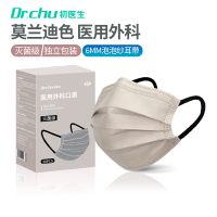 张小婓同款口罩#初医生医用外科口罩 莫兰迪燕麦驼 泡泡纱耳带 独立装 30只/盒