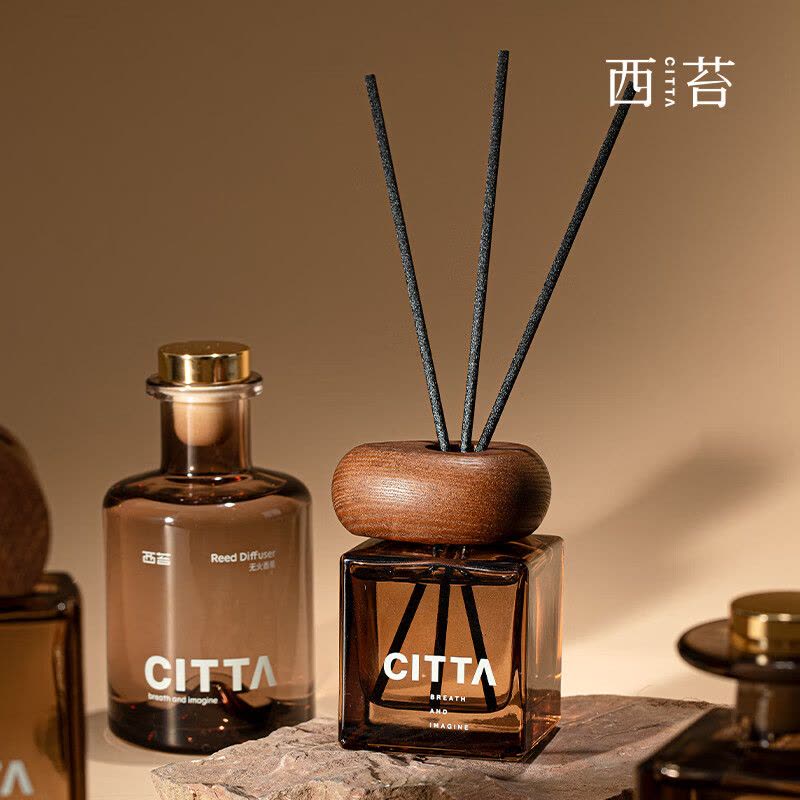 CITTA 大地·圆角木盖方瓶藤条香薰 柚木烟草100ml图片