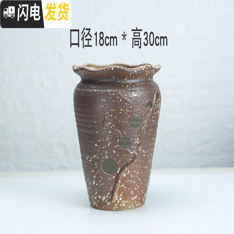 三维工匠老桩法师陶瓷花盆创意镂空粗陶个性大号口径多肉花器 镂空老桩盆8857 大花盆容器图片
