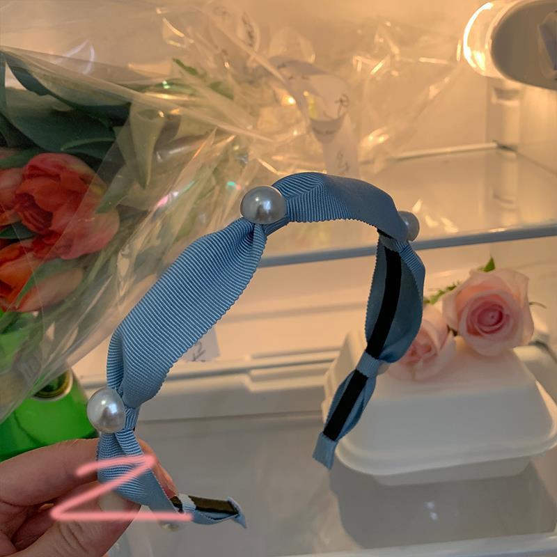 Jasmine茉莉公主的百搭发箍甜美珍珠气质发卡外出发带发饰女头饰 B版天蓝色珍珠发箍