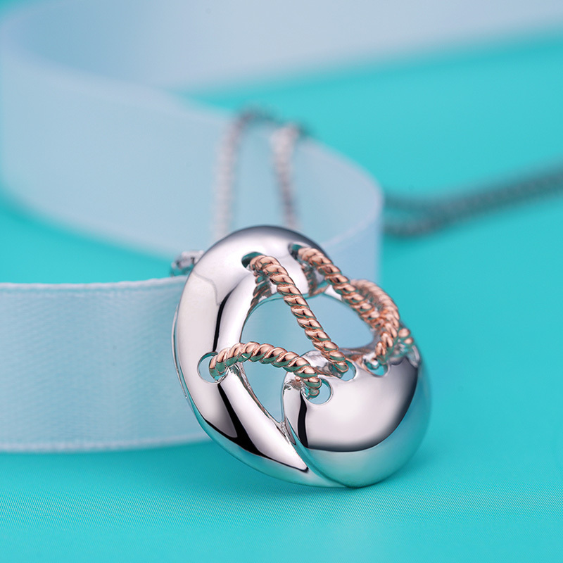 缠绵坠手工银饰925银坠素雅项链坠气质时尚银饰品送女朋友七夕情人节