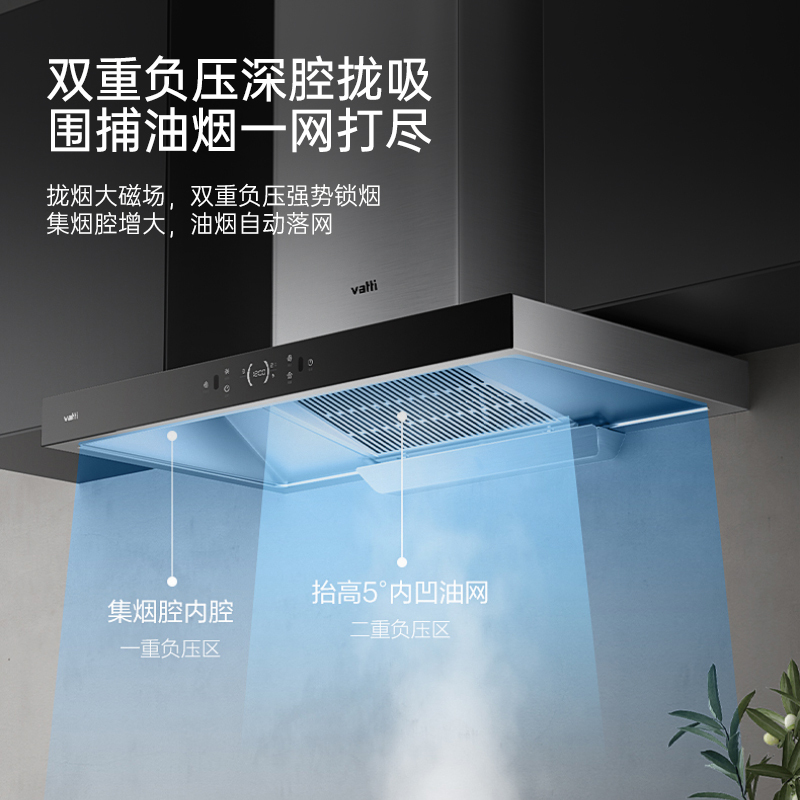 华帝(vatti)i11195+i10065A 21立方大吸力欧式顶吸抽油烟机燃气灶具烟灶套餐5.2大火力 天然气