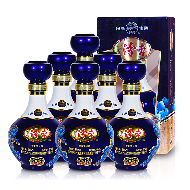 汾酒集团 百年汾杏名酿 53度 475ml*6瓶整箱装 清香型白酒