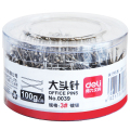 得力(deli)0039大头针 镀镍银色大头针 3#服装裁剪定位针手工DIY针 100克/筒