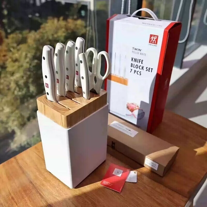 双立人 双立人Pollux件套厨具菜刀同款家用刀具厨房全套套装组合七件套 白色