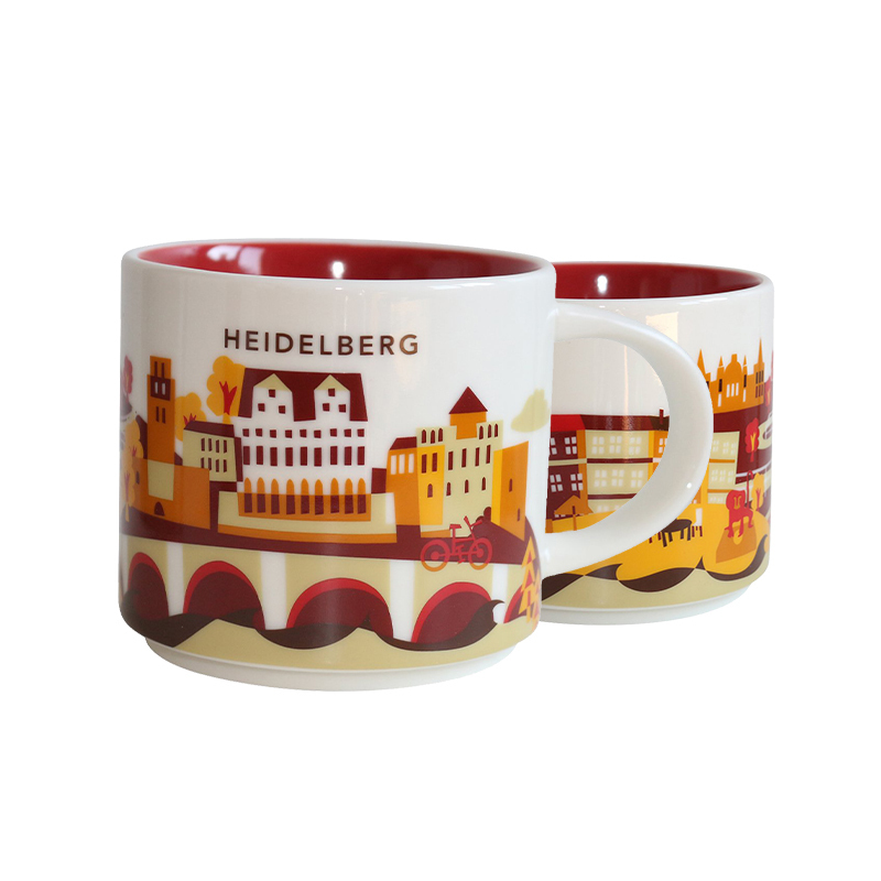 [海德堡]星巴克(Starbucks)Heidelberg海德堡城市主题陶瓷马克杯 414ml 星巴克杯子 德国进口