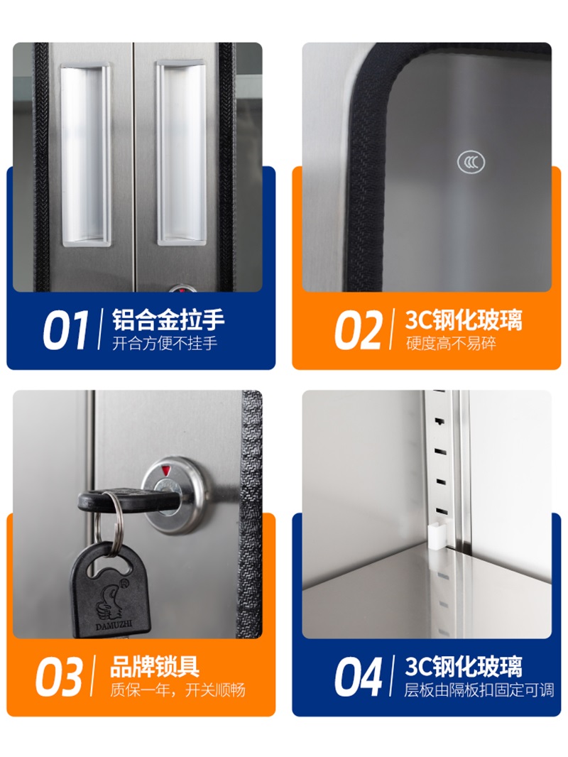 迅众 不锈钢140CM消防柜室外微型消防装备柜灭火箱消防器材柜应急物资展示柜高清大图
