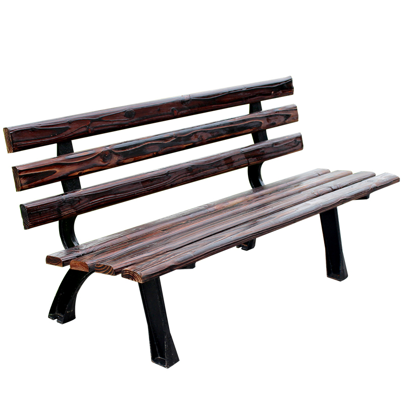 寻木匠公园椅户外三人长椅子庭院露天铁艺休闲长条凳室外花园防腐木