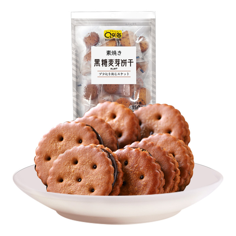 口嗨黑糖夹心麦芽饼干150g