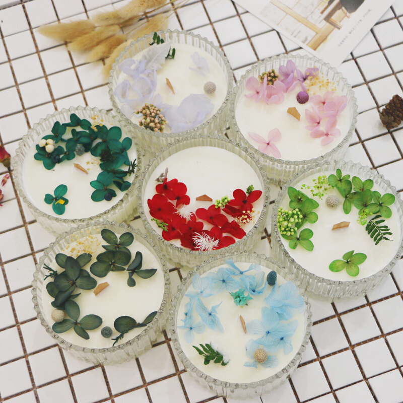 18新款香薰蜡烛永生花野兽干花精油室内卧室鲜花派情人节圣诞节