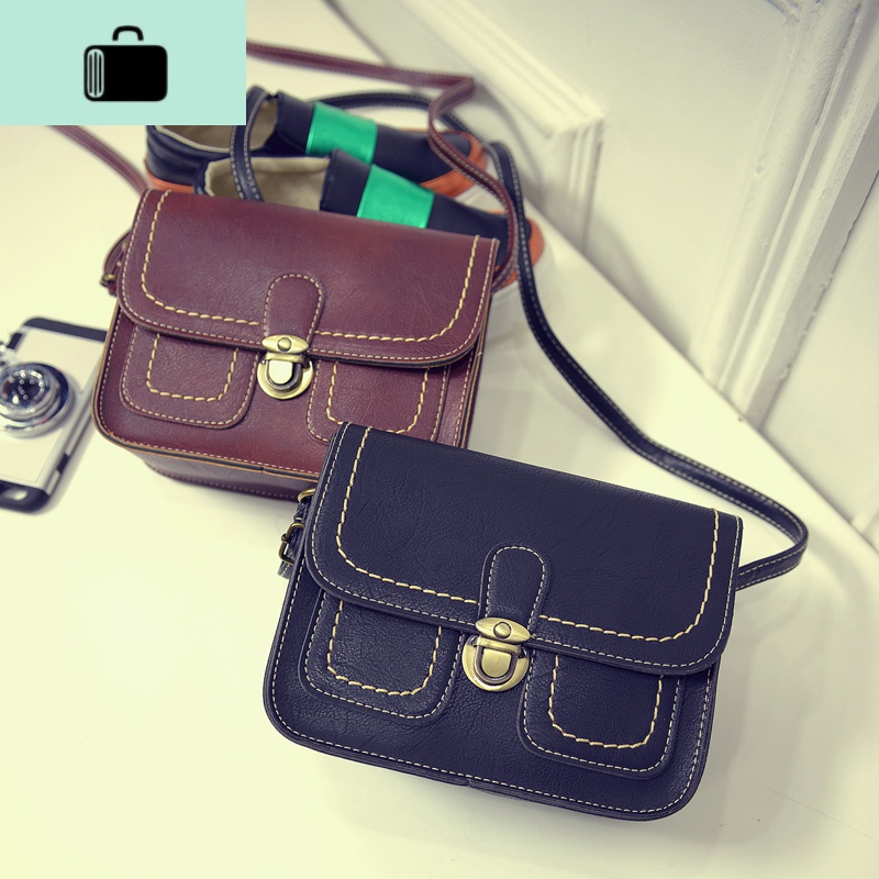 ins新款韩版小方包女士斜跨时尚女包复古单肩包斜挎包手机小包包NEWLAKE高清大图