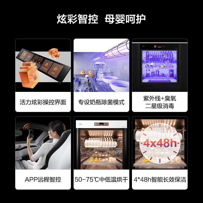 方太(FOTILE)消毒柜嵌入式母婴级 奶瓶除菌100L大容量 高温臭氧紫外线消毒不锈钢碗筷柜碗柜02-JF1E.i-W