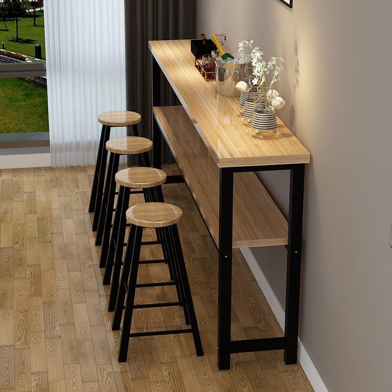 寻木匠苁吧台桌简约现代长条桌子客厅隔断家用高脚桌椅组合小户型靠墙