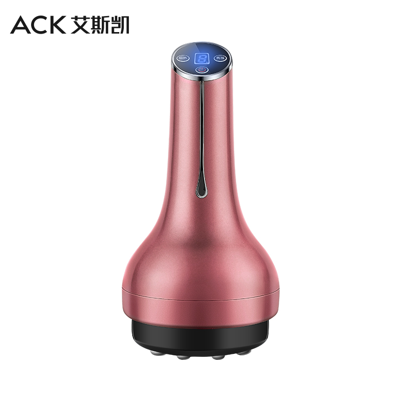 蔷薇红插电微电流电动刮痧仪器家用拔插电瘦身瘦小腿按摩罐淋巴经络刷疏通滚珠全身神器
