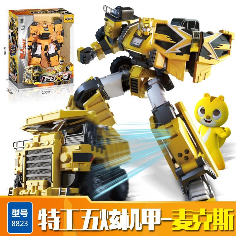 官方正版玩具 机甲玩具雷弗特赛米露西麦克斯机器人汽车人变形合体金刚男孩玩具儿童生 特工五炫机甲-麦克斯8823[钻石版]高清大图