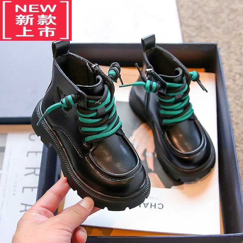 可莉允女童鞋马丁靴2022秋冬季新款儿童靴子春秋款女孩鞋子二棉加绒短靴图片