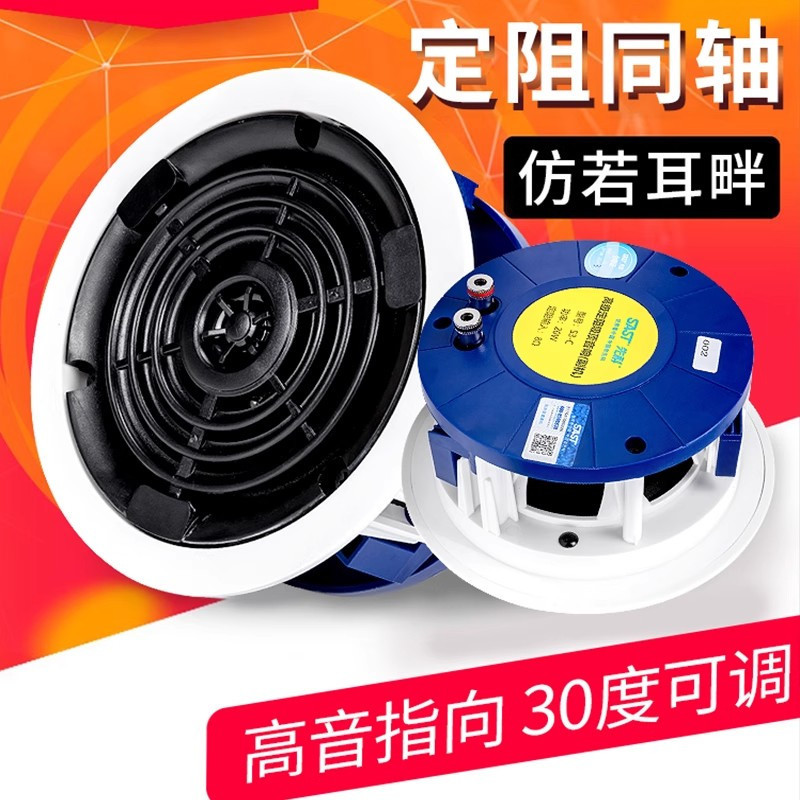 先科(SAST)吸顶式2.0家庭影院音响套装电视机家用客厅吊顶音箱3d环绕立体声嵌入式重低音功放套装蓝牙KTV高清大图