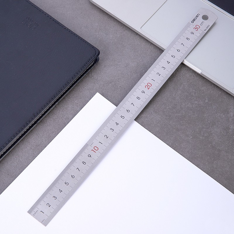 得力8463 钢直尺30cm(银色)