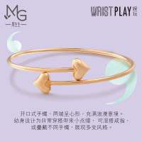周生生(CHOWSANGSANG)18K红色黄金Wrist Play腕玩心形手镯89984K