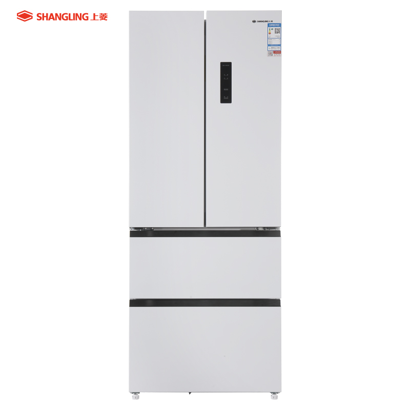 上菱冰箱 法式441L 超薄平嵌 一级能效 风冷无霜 LED触控彩屏 BHE441PWFL(岩白)