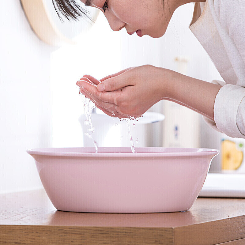 茶花 塑料盆 大号洗脸盆洗屁屁盆婴儿新生儿脸盘抗菌圆盆高清大图