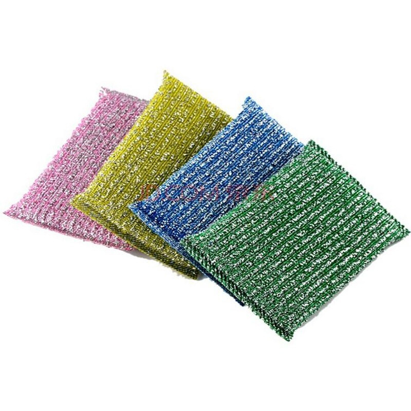 妙洁(MIAOJIE) 彩条金柔百洁布清洁布4片 厨房专用
