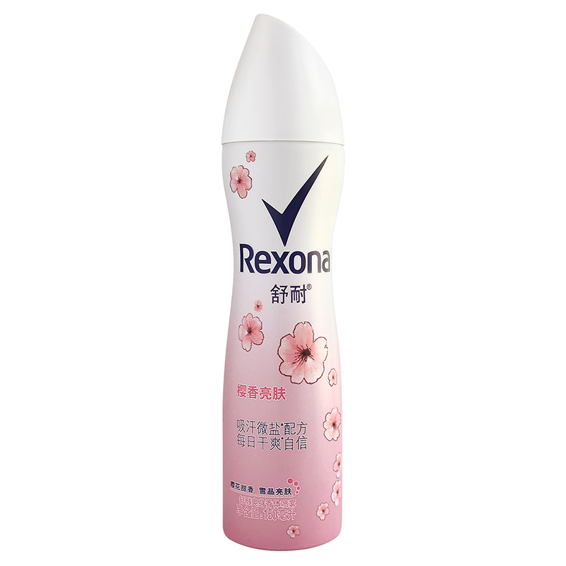 舒耐(REXONA)爽身香体喷雾 樱香亮肤150ml 保湿补水[联合利华]