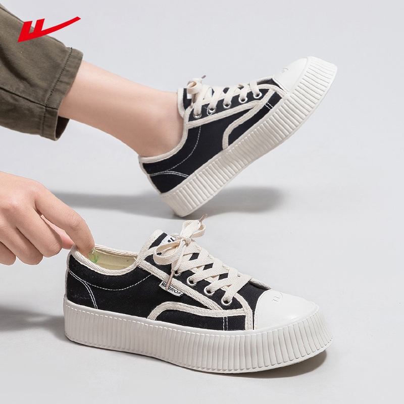 回力warrior女鞋厚底帆布鞋女夏款夏季透气松糕鞋子饼干鞋布鞋夏