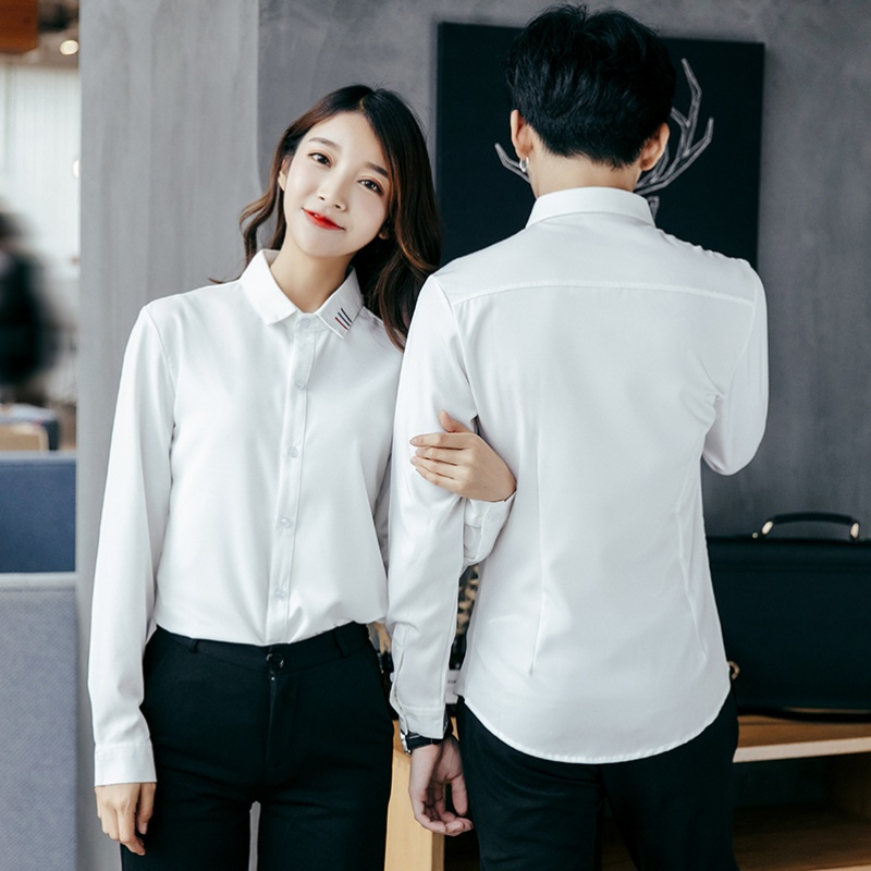 情侣装秋装2018新款白衬衫结婚照登记长袖寸