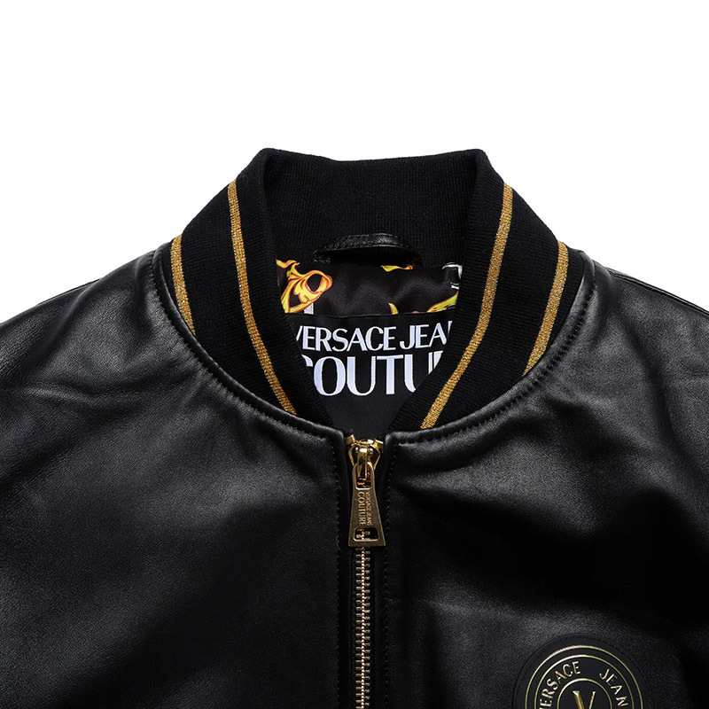 范思哲 versace jeans couture 男士短款夹棉夹克皮衣外套74gavp07 cp