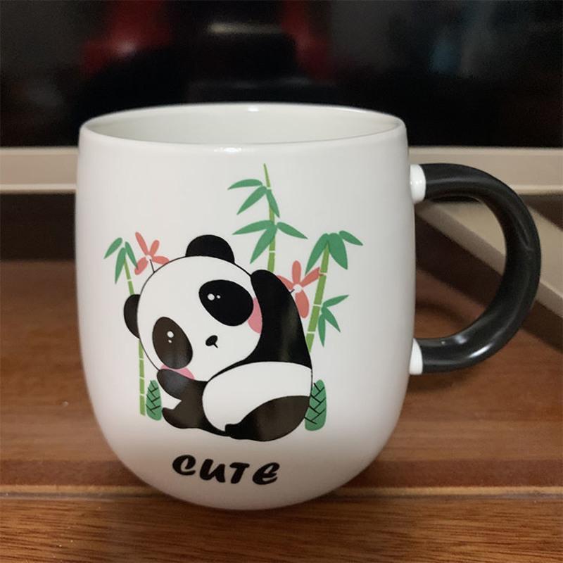 卡通水杯小熊杯子可爱的杯子马克杯带盖子宿舍杯子小学生杯子有盖可爱