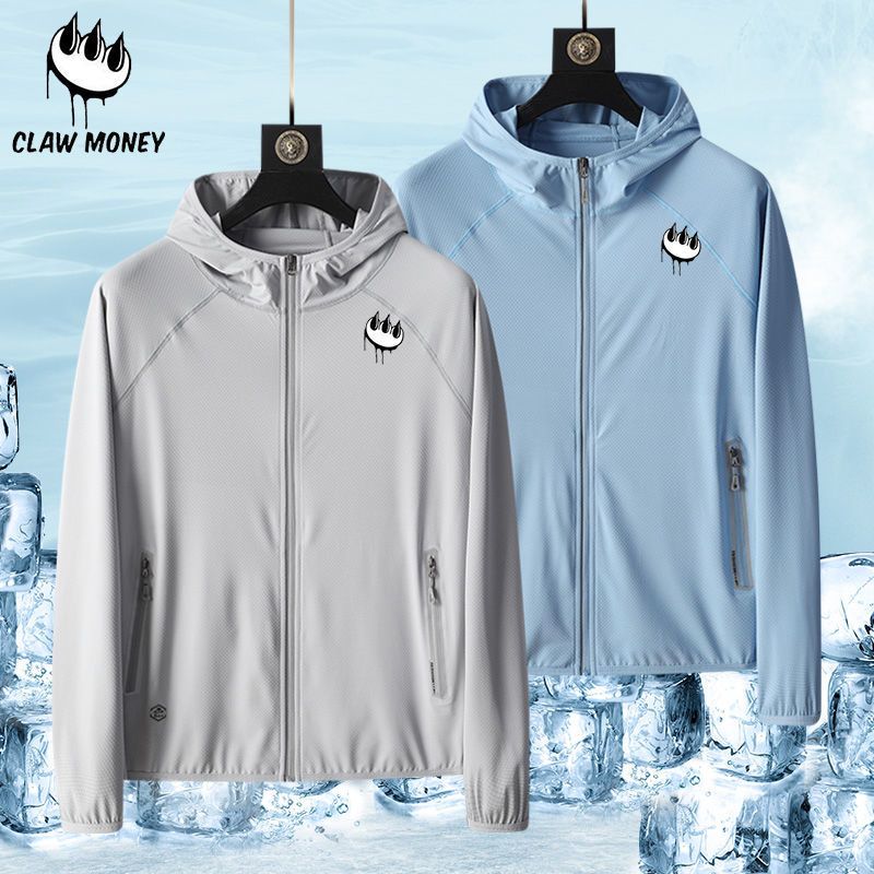 claw money冰丝防晒衣男防紫外线透气长袖超薄皮肤风衣防晒服女夏