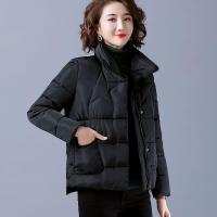 迪鲁奥（DILUAO)羽绒服2021年新款女短款减龄妈妈外套冬无帽小_677 2XL 黑色