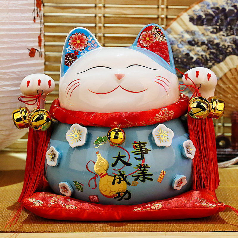 猫摆件开业大号陶瓷发财猫店铺收银台创意礼品存钱罐 三维工匠 事业大成功猫高清大图