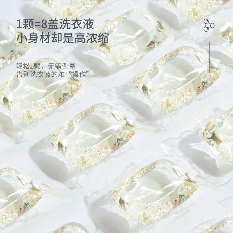 evershine晴天大白洗衣凝珠小苍兰大包8g*45颗高清大图
