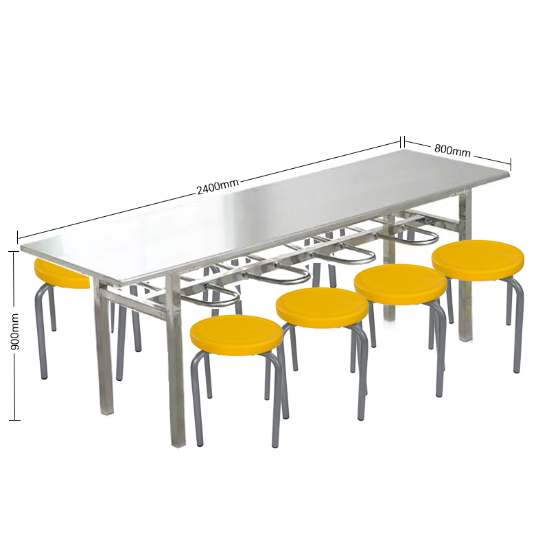 英颢定制餐桌食堂餐桌不锈钢桌椅快餐桌高清大图