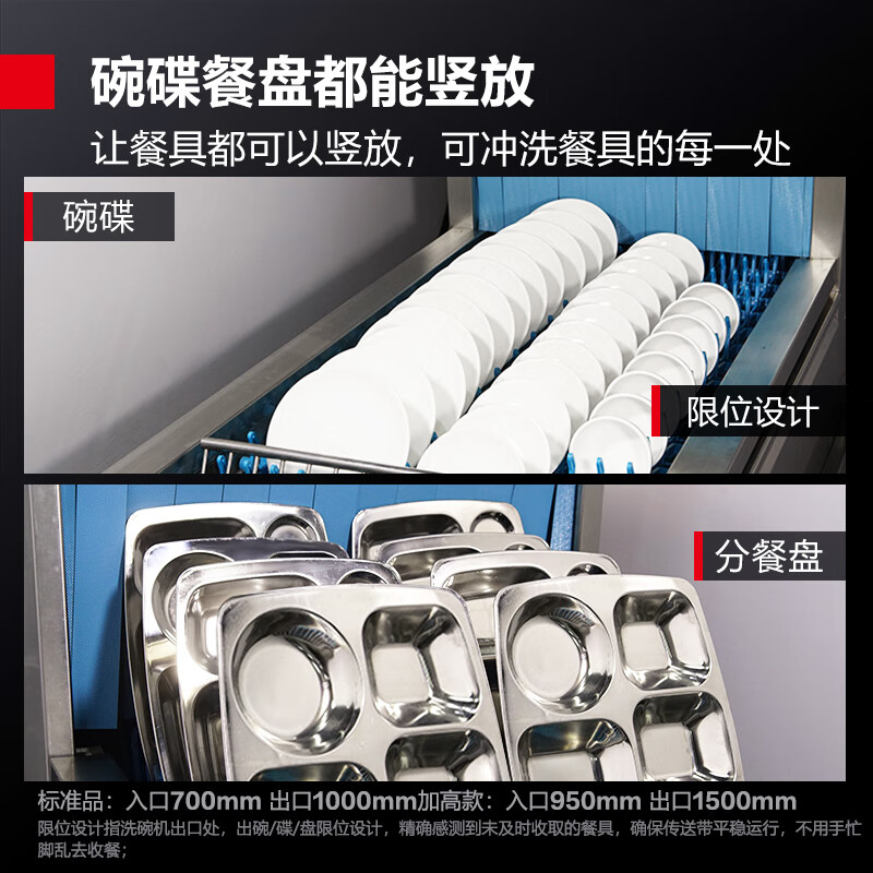 德玛仕(DEMASHI)商用洗碗机 长龙式 全自动化大型酒店食堂餐厅饭店大容量刷碗机FT-2AT2双缸双喷淋高清大图