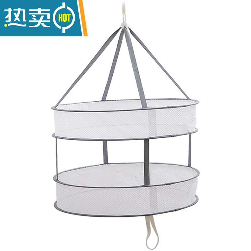 敬平 可折叠晒衣篮 双层平铺晾晒网晾衣服的网兜家用毛衣晾衣架 大号双层高清大图