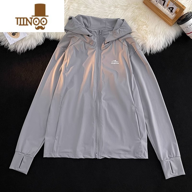 YANXU冰丝凉感防晒衣服外套男女2023新款宽松连帽上衣夏季轻薄情侣夹克