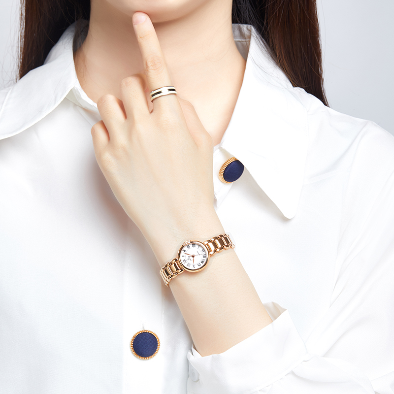 依波表卡纳系列小圆表玫金色迷你女士石英手表51803426高清大图