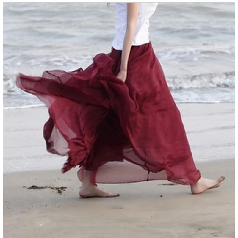 枫述半身裙子2020夏季新款海边度假纱裙波西米亚沙滩裙八米大摆长裙仙