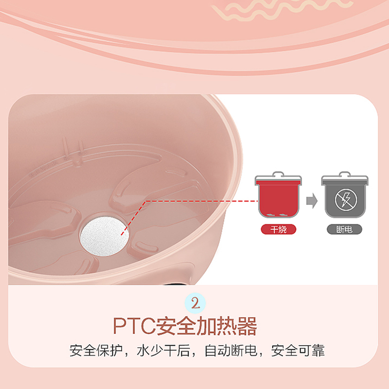 美的(Midea) 电炖锅 一锅三胆 家用多功能1.6L迷你电炖盅隔水炖陶瓷内胆1-2LMD-DZ16Easy101