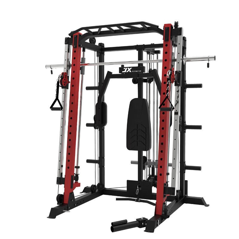 军霞(JUNXIA) JX-SM3300商用史密斯机龙门架多功能健身房深蹲杠铃卧推架(含卧推凳+100KG铃片)高清大图