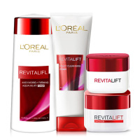 【保税现发】欧莱雅(L'OREAL)面部护肤套装 保湿补水 化妆品 复颜抗皱四件套装 洗面奶+爽肤水+日霜+眼霜