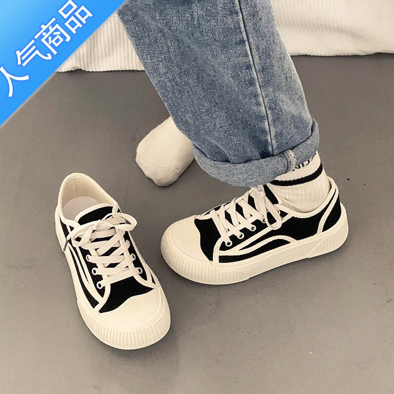 SUNTEK2023春季新款帆布鞋女鞋学生百搭夏季透气ins二潮休闲小白鞋板生高清大图